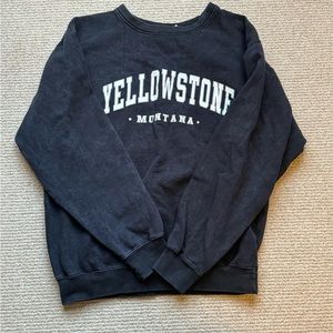 Vintage, Yellowstone, Black, Women’s Small, Crewneck, Oversized